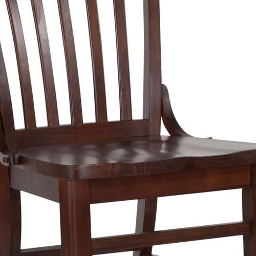 Flash Furniture Hercules Wood School House Back Restaurant Chair, Walnut