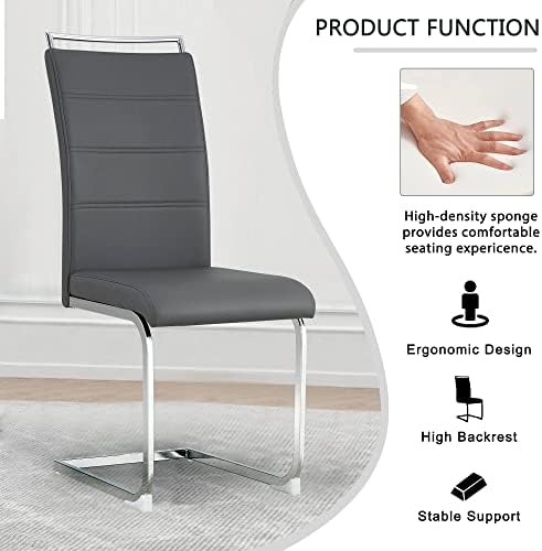 Baysitone Modern Dining Chairs Set of 6, PU Faux Leather High Back Upholstere...