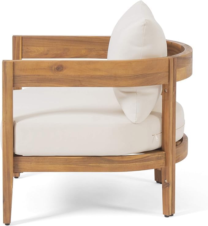 Merax Set of 2 Outdoor Acacia Wood Frame 2pcs Chairs with Cushions for Patio,...