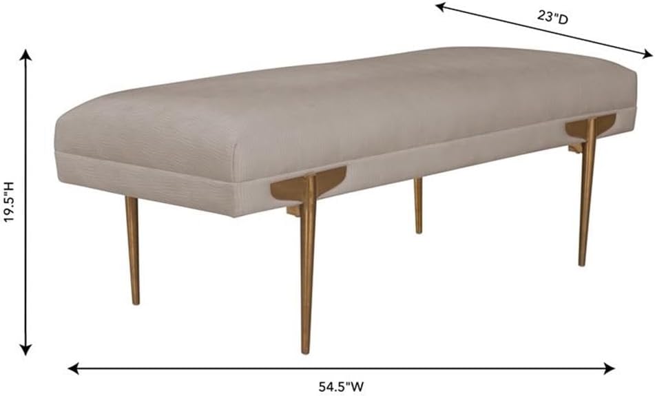 MAKLAINE Velvet Upholstered Bench, 19.6" H x 53.5" W x 22" D, ...