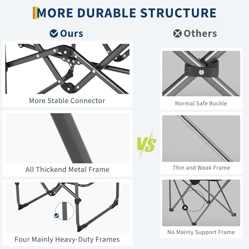 GarveeLife Oversized Directors Camping Chair Support 330 lbs, 1 PCS Black