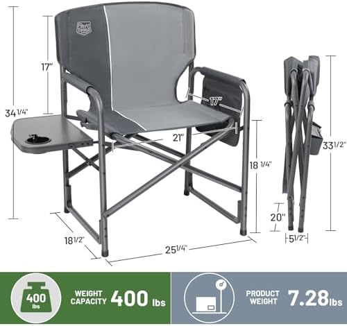 Timber Ridge Aluminum Oversized Camping Chair, Lightweight Portable Directors...