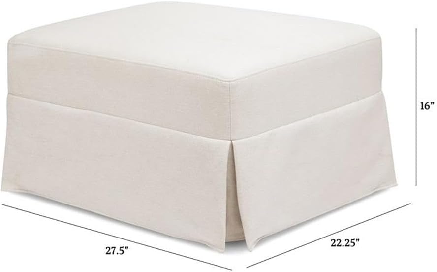 Namesake Gliding Ottoman in Performance Cream Eco-Weave, Water Repellent &...