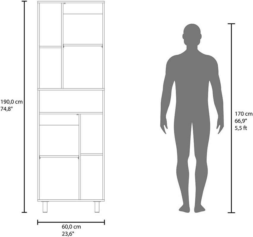 Tall Freestanding Pantry Cabinet, Storage Sideboard Locker for Living Room Ki...