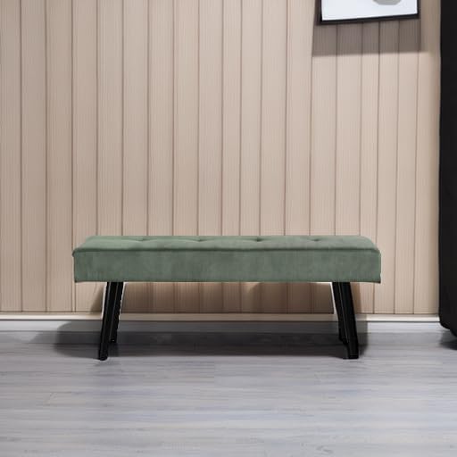Comfy to go Entryway Bench - Green Bench for Bedroom, Modern Ottoman End of B...