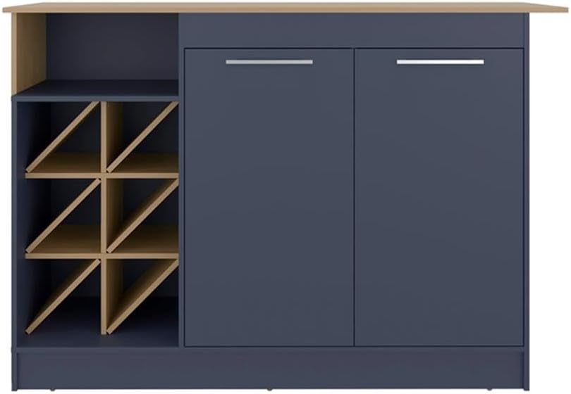 Pemberly Row Kitchen Island, 43.3H x 63.3W x 23D, Engineered Wood, Natural Oa...