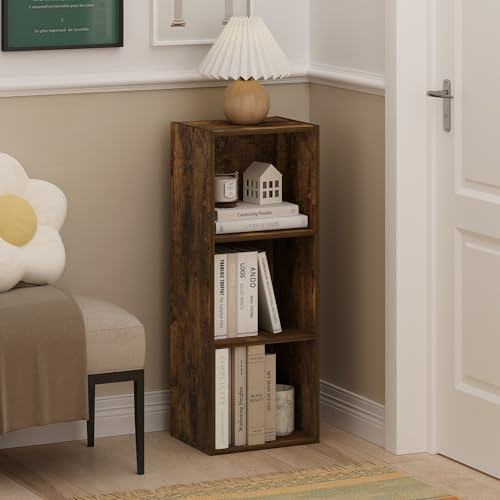 Furinno LUDER Book Shelf, 3-Cube Bookshelf, Bookcase with Open Shelves, 9.3 x...