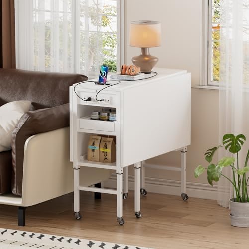 PAKASEPT Height Adjustable Sewing Cutting Table with Charging Station, Foldin...