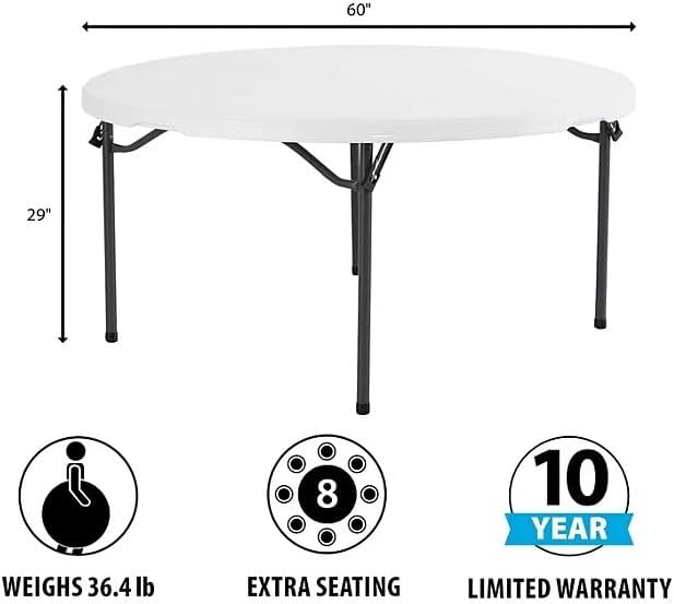 Lifetime 60" Round Commercial Grade Nesting Folding Table, Perfect for A...
