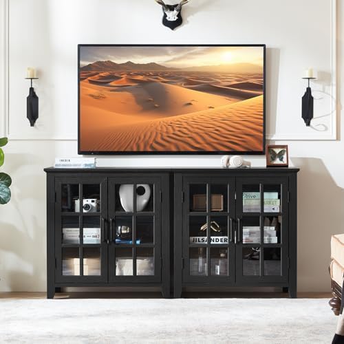 Large Sideboard Buffet Cabinet with Storage, 32" Farmhouse Kitchen Coffe...