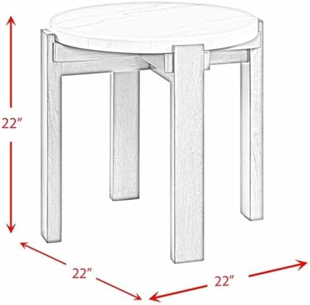Pemberly Row Contemporary Round End Table, 24 in x 24 in x 24 in, Gray Base w...
