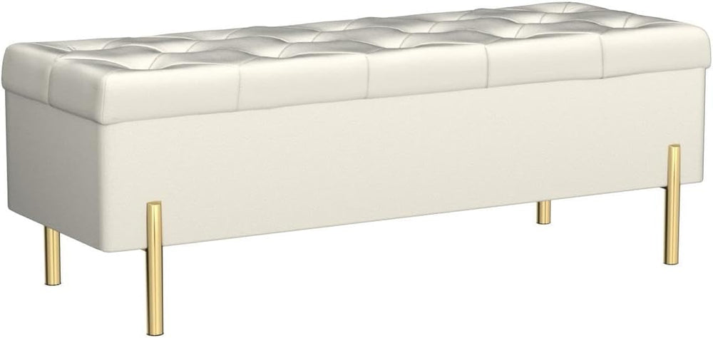 Velvet Storage Bench Ottoman,Versatile Seating with Hidden Storage,End of Bed...