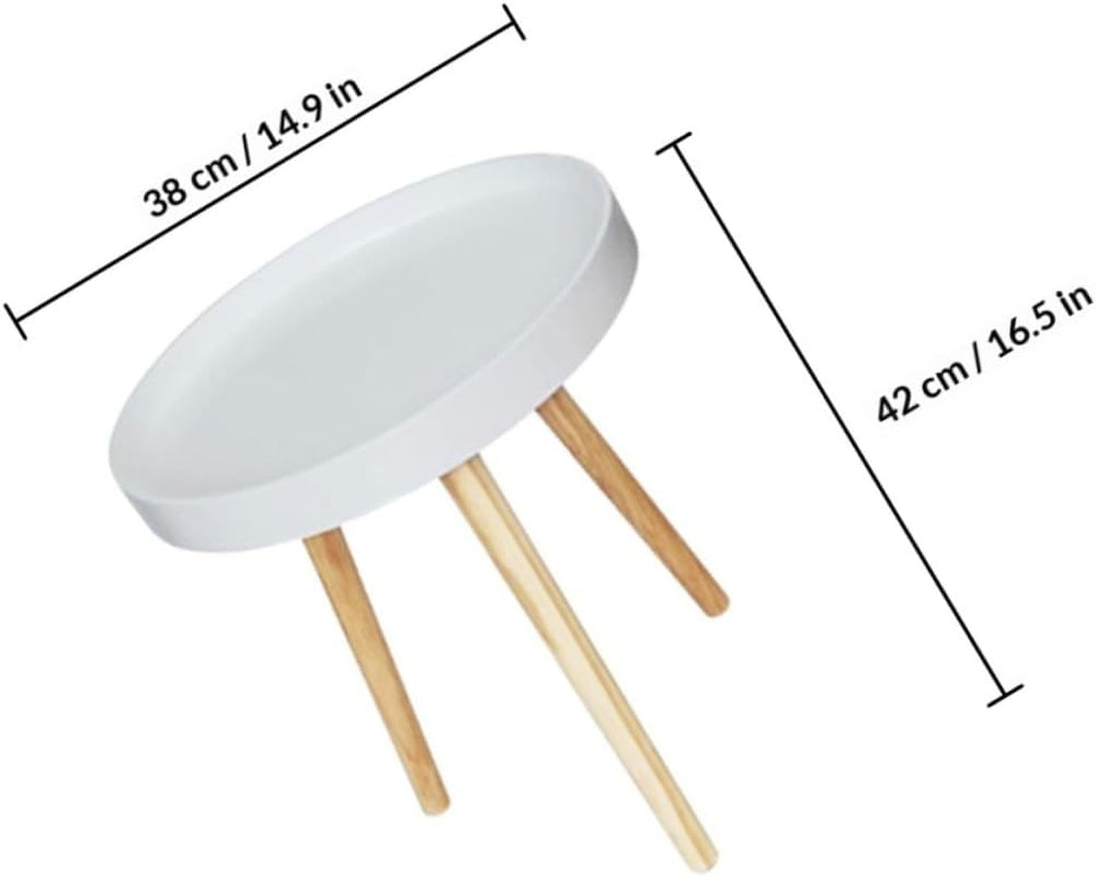 Veemoon Nordic Style Small Round Side Table White Mini Coffee Accent Table fo...