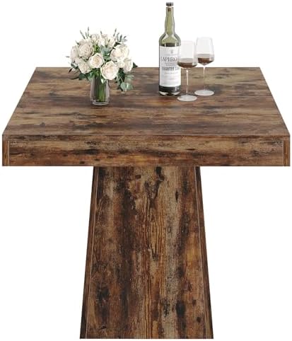 Tribesigns Square Dining Table for 4, 31.5" Farmhouse Small Kitchen Table