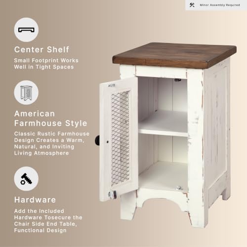 Signature Design by Ashley Wystfield Chairside End Table, Vintage White