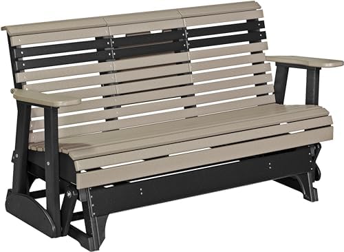 LuxCraft Plain Glider - 5' - Available in 14 Colors (Weatherwood on Black)