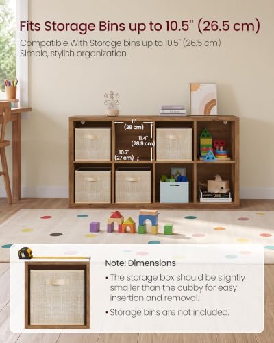 VASAGLE 8-Cube Bookshelf, Adjustable Storage Shelf
