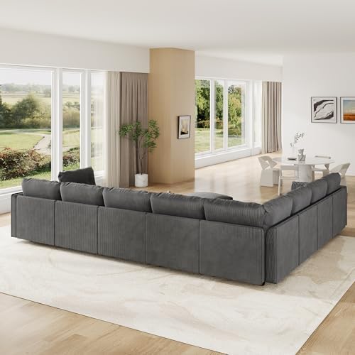 LLappuil 11-Seat Modular Sectional Sofa with Storage, Oversized V-Shaped Cord...