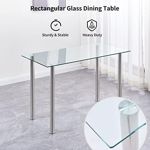 Dining Table Set for 4, 5 Piece Kitchen Table and Chairs for Dinette, Apartme...