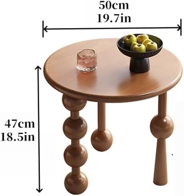 Creative Design Small Coffee Table Wood Round Side Table Retro Style 3-Legged...