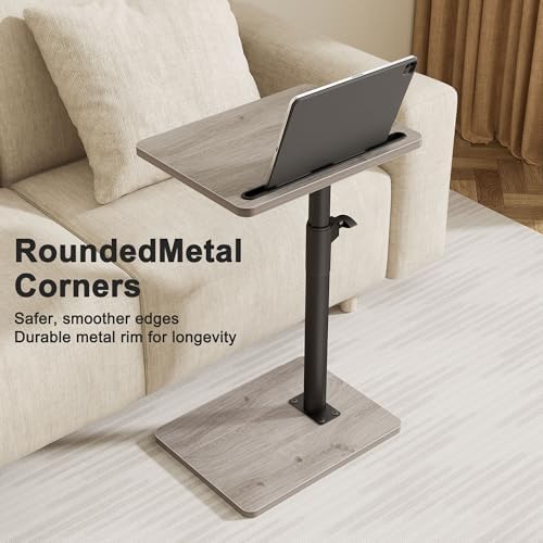 YUHFERA Sofa Armrest Tray Table for Couch - 360° Swivel Height Adjustable End...
