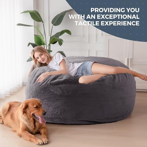 MAXYOYO Giant Bean Bag Chair for Adults, Bean Bag Converts to Floor Sofa | La...