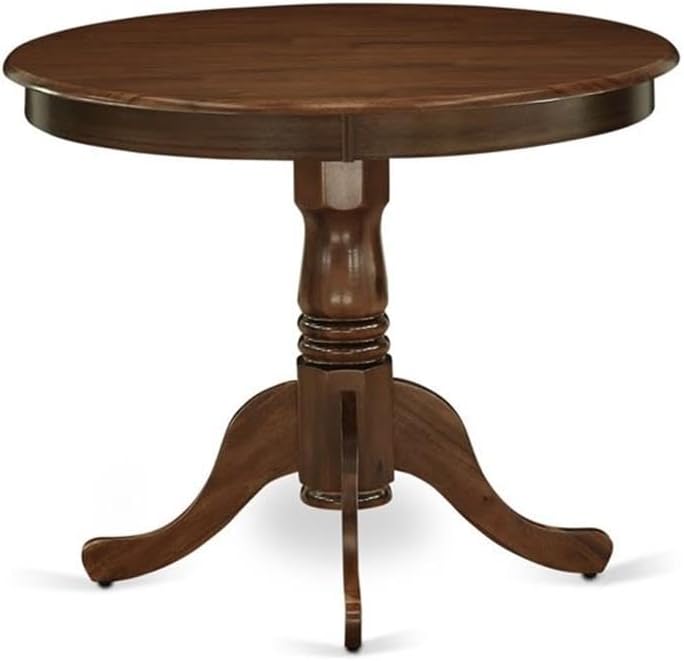 BOWERY HILL Traditional Round Rubberwood Dining Table, 36" W x 36" ...