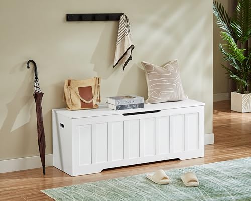 VANKILEY 51.2" Storage Chest Extra Large,Wooden Storage Bench,White | Ch...