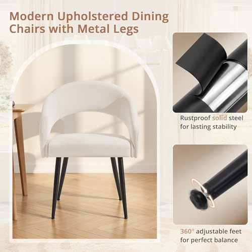 LUE BONA Modern Dining Chairs Set of 4, Beige