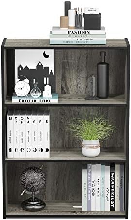 Furinno PASIR Book Shelf, 3-Tier Bookshelf, Storage Shelves Bookcase, 9.7 x 2...