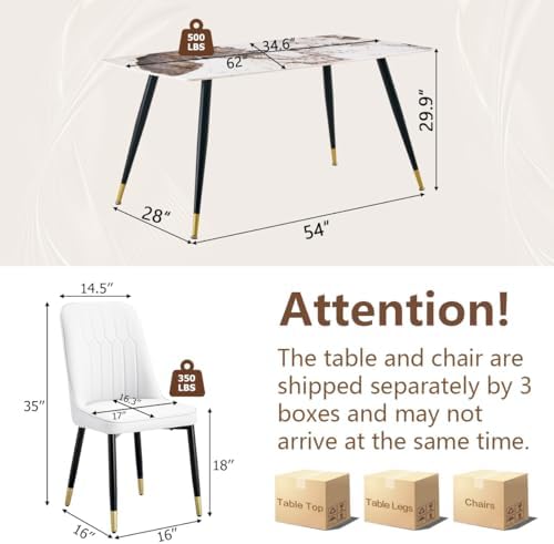 Dining Room Table Set for 4,Dining Table Set for 4, Sintered Stone Kitchen Ta...