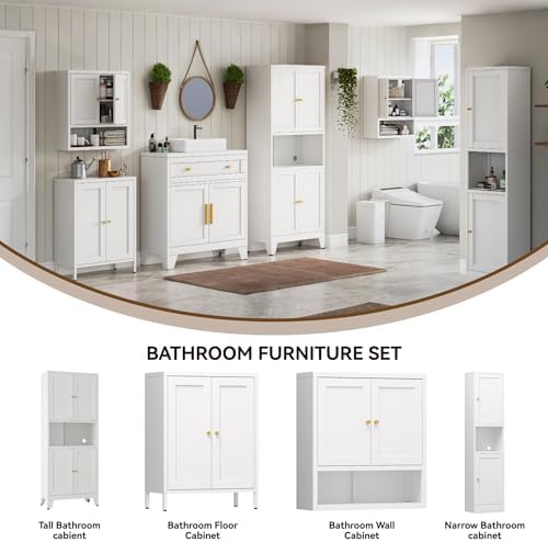 YAUWOH 69" Tall Metal Kitchen Pantry Cabinet with Microwave Shelf, 4 Doo...