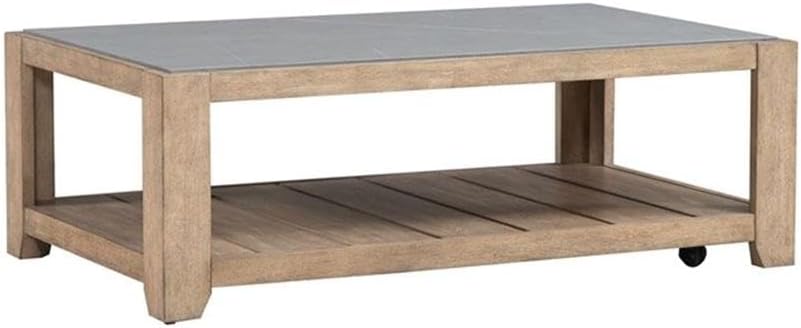 Pemberly Row 3-Piece Coffee Table Set, Rubberwood with Split Heart Cathedral ...