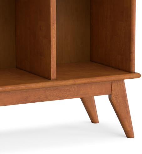 SIMPLIHOME Draper 57" Wide Solid Wood 8-Cube Console Table in Teak Brown