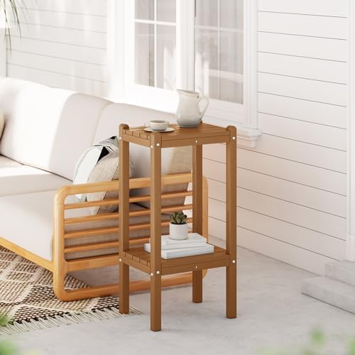 WestinTrends Malibu 36" Outdoor Adirondack HDPE 2-Tier Patio Side Table,...