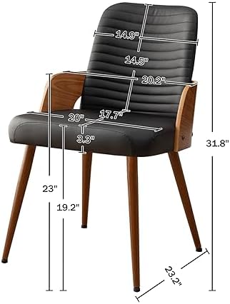 Dining Room Chairs,Mid Century Modern Kitchen Chairs,Upholstered Faux Leather...