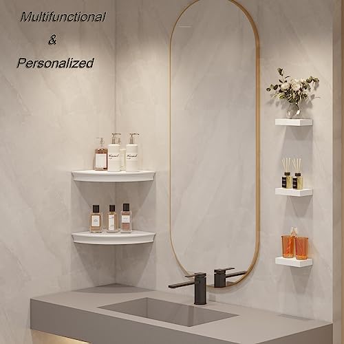 HAO Floating Corner Shelf Invisible Wall Mounted Shelves Radial Shape Cable W...