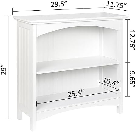 eHemco 2 Tier Bookcase, 29 Inches, Gray