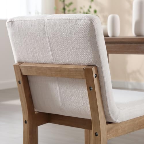 Farmhouse Kitchen Dining Room Chairs Set of 6 with Rectangle Backrest Mid Cen...
