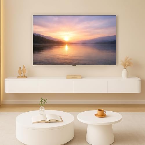 Modern Floating TV Stand | Wall-Mounted Entertainment Media Console | Large S...