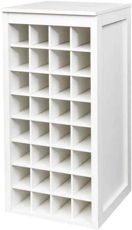 Freestanding Floor Wine Rack, 32 Bottle Wooden Wine Cabinet for Small Spaces,...