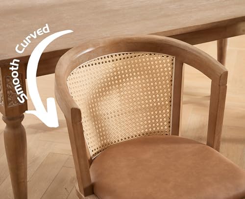 EALSON Rattan Mid Century Dining Chairs Set of 2 Modern Farmhouse Wooden Dini...