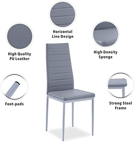 Dining Table Set for 4, 5 Piece Kitchen Table and Chairs for Dinette, Apartme...