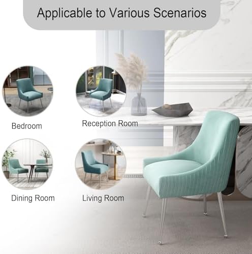 Dining Chairs Modern Style Velvet Upholstered Accent Chair Vanity Chair with ...
