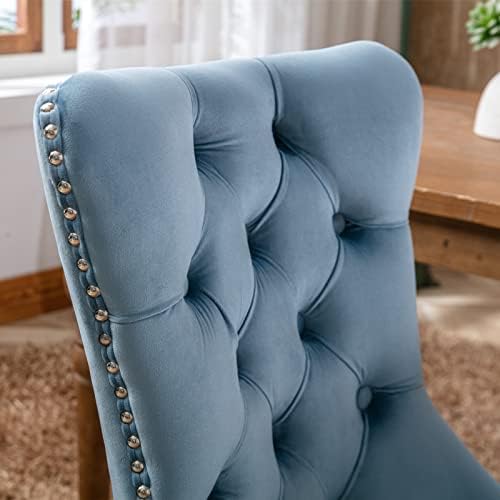 KEIKI Tufted Dining Room Chairs Set of 2, Velvet Kitchen Nailhead Trim Chairs...