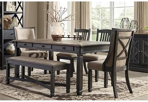 Signature Design by Ashley Rectangular Farmhouse Dining Table, 6 Drawers