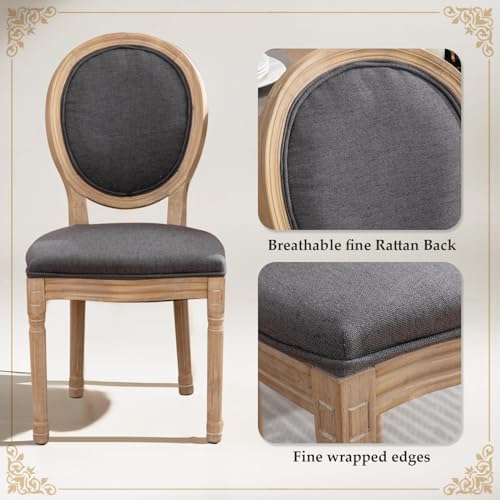 SoarFlash French Dining Chairs Set of 6, Vantage Dining Chair with Round Back...