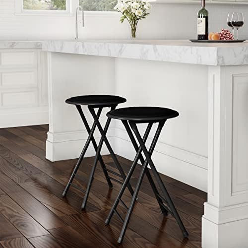 Folding Stool - Portable Backless 24” Stool with 225lb Capacity Set of 2