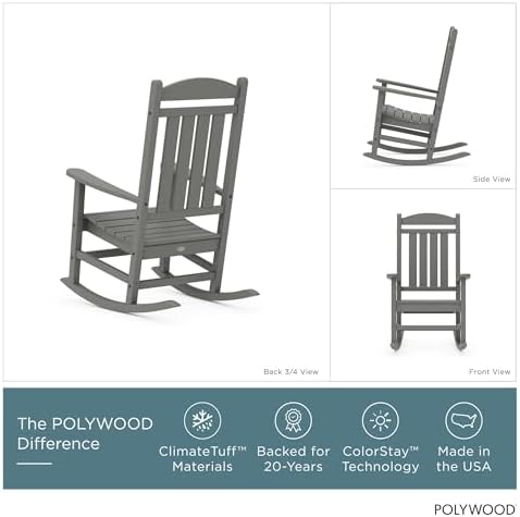 POLYWOOD Presidential Rocking Chair in Slate Grey