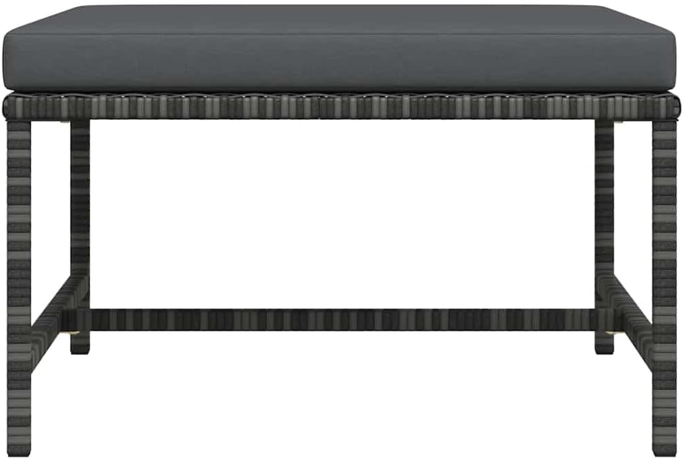 Sectional Patio Footrest, Outdoor Modular Ottoman Footstool with Thick Cushio...